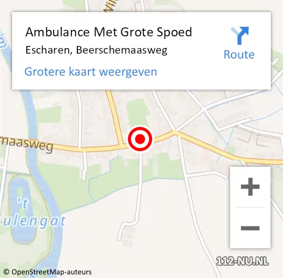 Locatie op kaart van de 112 melding: Ambulance Met Grote Spoed Naar Escharen, Beerschemaasweg op 23 juli 2015 20:34