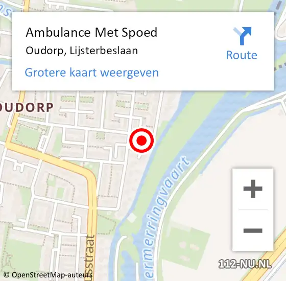 Locatie op kaart van de 112 melding: Ambulance Met Spoed Naar Oudorp, Lijsterbeslaan op 23 juli 2015 21:17