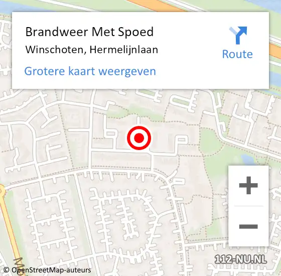 Locatie op kaart van de 112 melding: Brandweer Met Spoed Naar Winschoten, Hermelijnlaan op 23 juli 2015 22:22