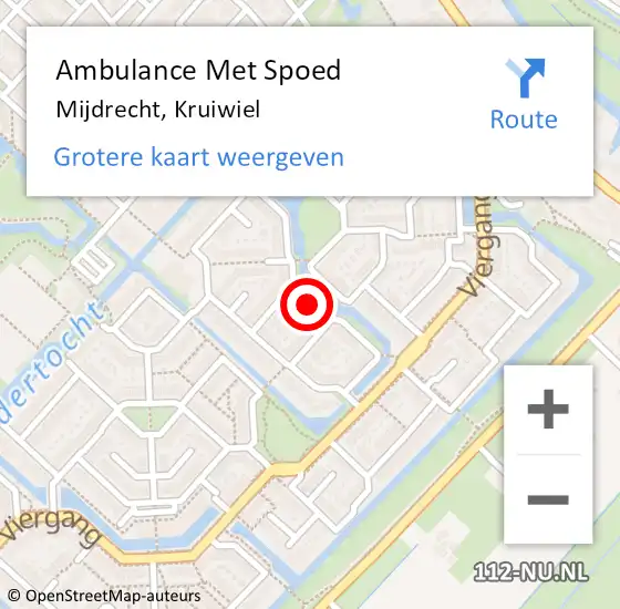 Locatie op kaart van de 112 melding: Ambulance Met Spoed Naar Mijdrecht, Kruiwiel op 23 juli 2015 23:30