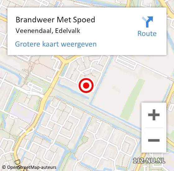 Locatie op kaart van de 112 melding: Brandweer Met Spoed Naar Veenendaal, Edelvalk op 15 november 2013 04:13