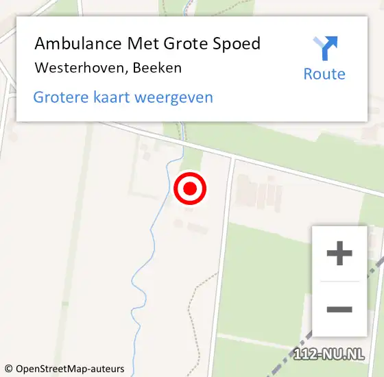 Locatie op kaart van de 112 melding: Ambulance Met Grote Spoed Naar Westerhoven, Beeken op 24 juli 2015 07:51