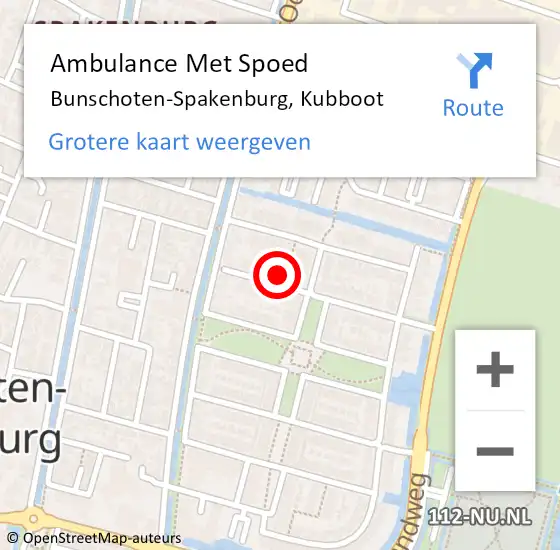 Locatie op kaart van de 112 melding: Ambulance Met Spoed Naar Bunschoten-Spakenburg, Kubboot op 24 juli 2015 08:30