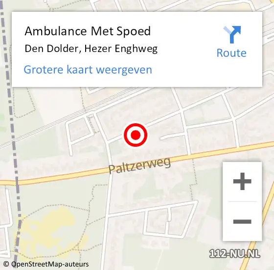 Locatie op kaart van de 112 melding: Ambulance Met Spoed Naar Den Dolder, Hezer Enghweg op 24 juli 2015 10:23