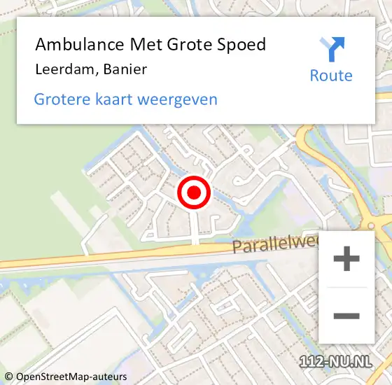 Locatie op kaart van de 112 melding: Ambulance Met Grote Spoed Naar Leerdam, Banier op 24 juli 2015 10:32