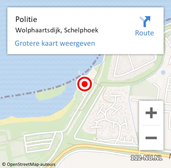 Locatie op kaart van de 112 melding: Politie Wolphaartsdijk, Schelphoek op 24 juli 2015 10:40