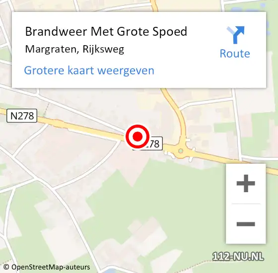 Locatie op kaart van de 112 melding: Brandweer Met Grote Spoed Naar Margraten, Rijksweg op 24 juli 2015 11:48