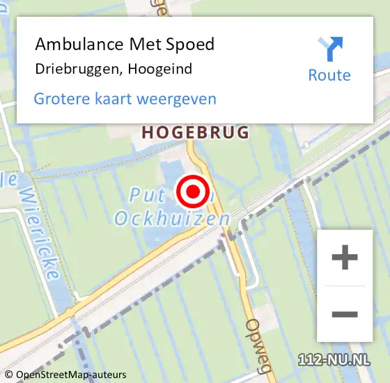 Locatie op kaart van de 112 melding: Ambulance Met Spoed Naar Driebruggen, Hoogeind op 24 juli 2015 12:14