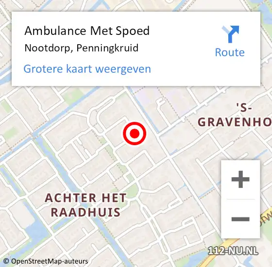 Locatie op kaart van de 112 melding: Ambulance Met Spoed Naar Nootdorp, Penningkruid op 24 juli 2015 15:29