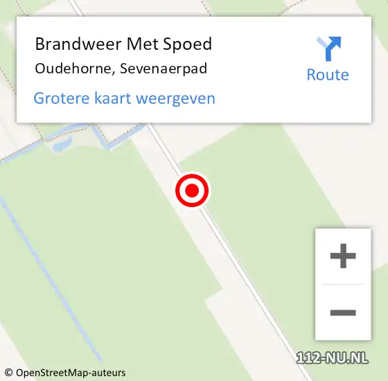 Locatie op kaart van de 112 melding: Brandweer Met Spoed Naar Oudehorne, Sevenaerpad op 24 juli 2015 15:33