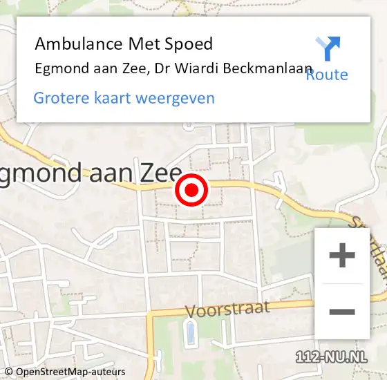 Locatie op kaart van de 112 melding: Ambulance Met Spoed Naar Egmond aan Zee, Dr Wiardi Beckmanlaan op 24 juli 2015 15:45