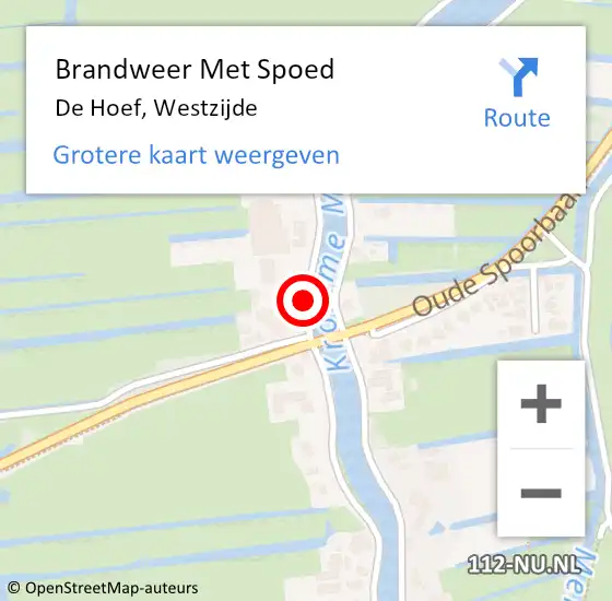 Locatie op kaart van de 112 melding: Brandweer Met Spoed Naar De Hoef, Westzijde op 24 juli 2015 17:15