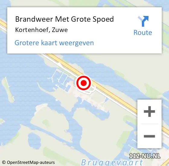 Locatie op kaart van de 112 melding: Brandweer Met Grote Spoed Naar Kortenhoef, Zuwe op 24 juli 2015 19:38