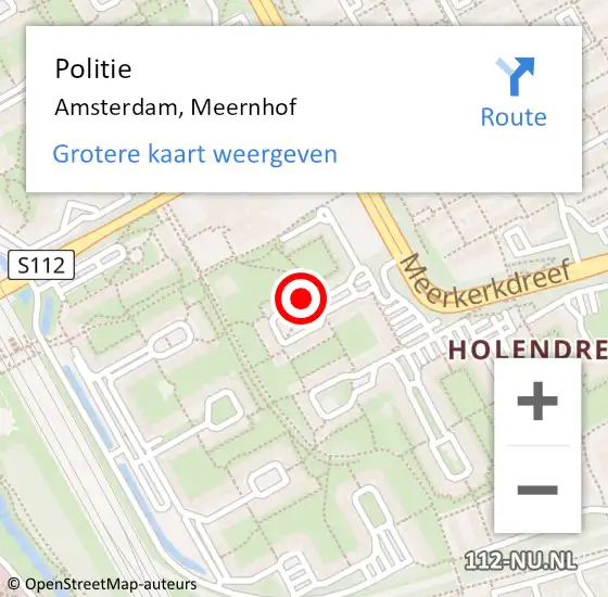 Locatie op kaart van de 112 melding: Politie Amsterdam, Meernhof op 24 juli 2015 20:02