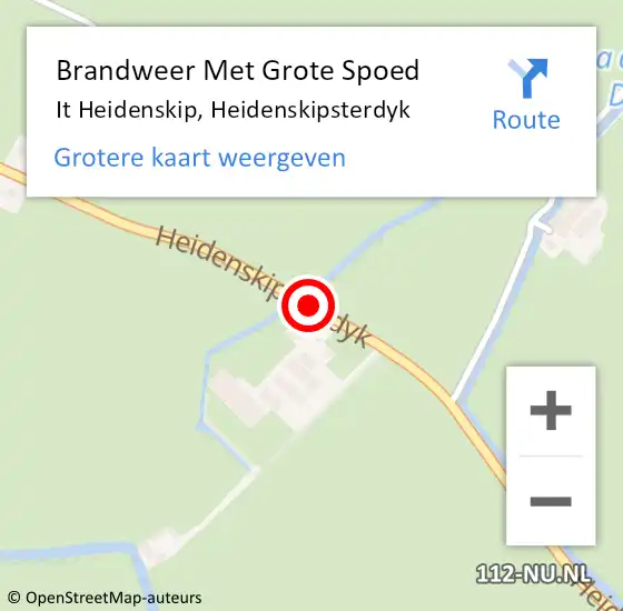 Locatie op kaart van de 112 melding: Brandweer Met Grote Spoed Naar It Heidenskip, Heidenskipsterdyk op 24 juli 2015 20:53