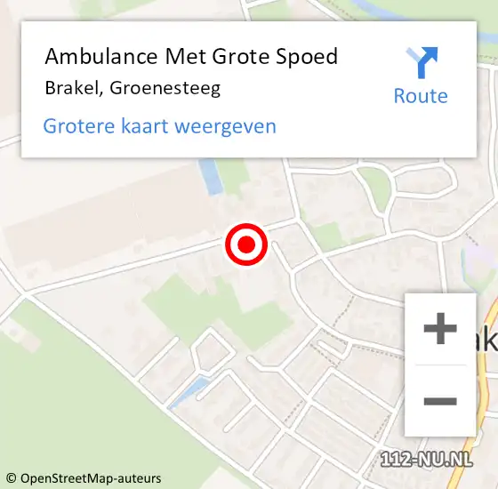 Locatie op kaart van de 112 melding: Ambulance Met Grote Spoed Naar Brakel, Groenesteeg op 25 juli 2015 01:46