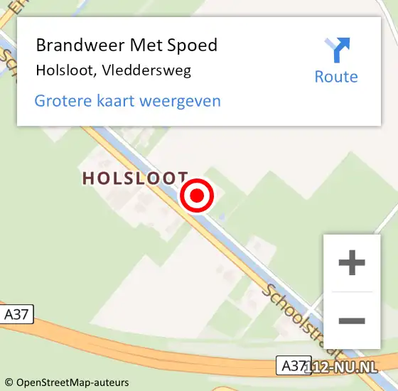 Locatie op kaart van de 112 melding: Brandweer Met Spoed Naar Holsloot, Vleddersweg op 25 juli 2015 06:14