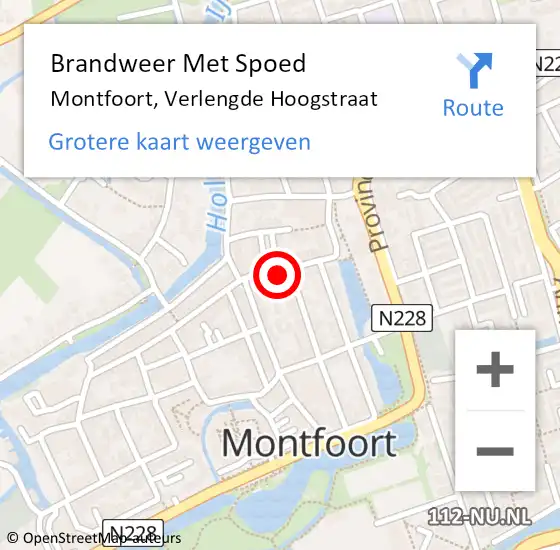 Locatie op kaart van de 112 melding: Brandweer Met Spoed Naar Montfoort, Verlengde Hoogstraat op 25 juli 2015 07:12