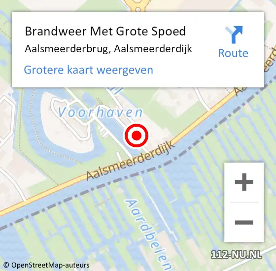 Locatie op kaart van de 112 melding: Brandweer Met Grote Spoed Naar Aalsmeerderbrug, Aalsmeerderdijk op 25 juli 2015 07:52