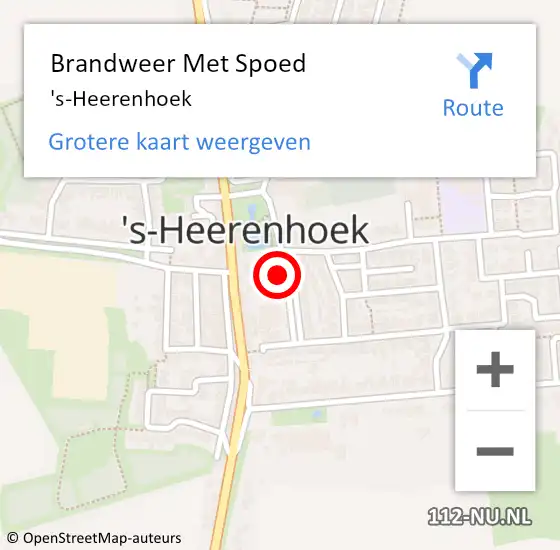 Locatie op kaart van de 112 melding: Brandweer Met Spoed Naar 's-Heerenhoek op 25 juli 2015 08:26