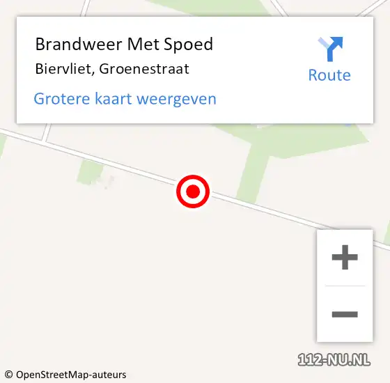 Locatie op kaart van de 112 melding: Brandweer Met Spoed Naar Biervliet, Groenestraat op 25 juli 2015 09:57
