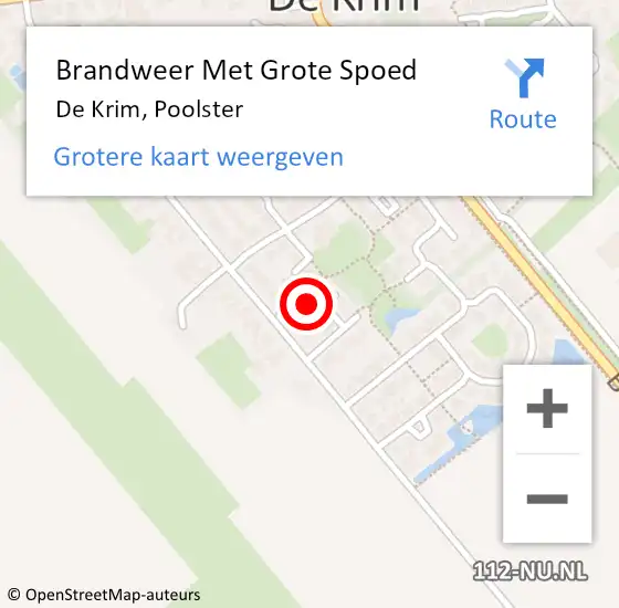 Locatie op kaart van de 112 melding: Brandweer Met Grote Spoed Naar De Krim, Poolster op 25 juli 2015 10:25