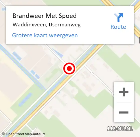 Locatie op kaart van de 112 melding: Brandweer Met Spoed Naar Waddinxveen, IJsermanweg op 25 juli 2015 10:57