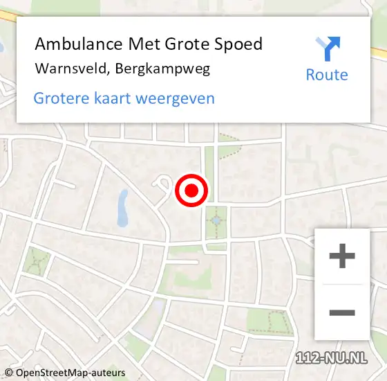 Locatie op kaart van de 112 melding: Ambulance Met Grote Spoed Naar Warnsveld, Bergkampweg op 25 juli 2015 11:05