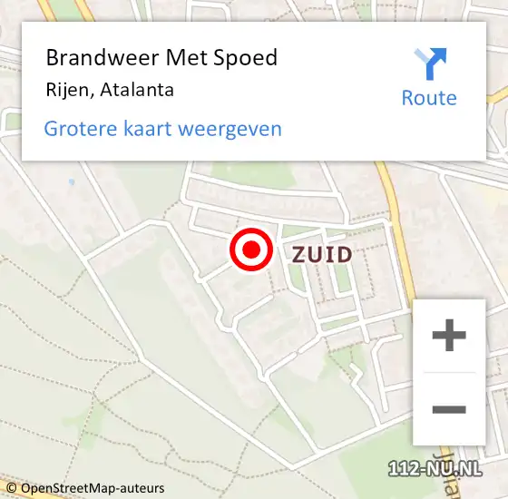 Locatie op kaart van de 112 melding: Brandweer Met Spoed Naar Rijen, Atalanta op 25 juli 2015 11:35