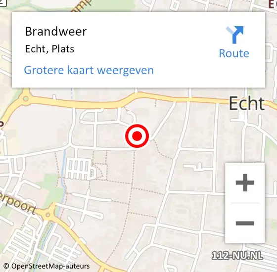 Locatie op kaart van de 112 melding: Brandweer Echt, Plats op 25 juli 2015 12:20