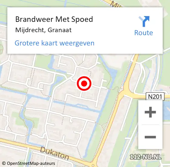 Locatie op kaart van de 112 melding: Brandweer Met Spoed Naar Mijdrecht, Granaat op 25 juli 2015 12:55