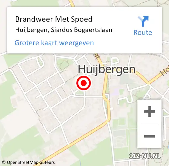 Locatie op kaart van de 112 melding: Brandweer Met Spoed Naar Huijbergen, Siardus Bogaertslaan op 25 juli 2015 13:23