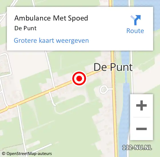 Locatie op kaart van de 112 melding: Ambulance Met Spoed Naar De Punt op 25 juli 2015 13:27