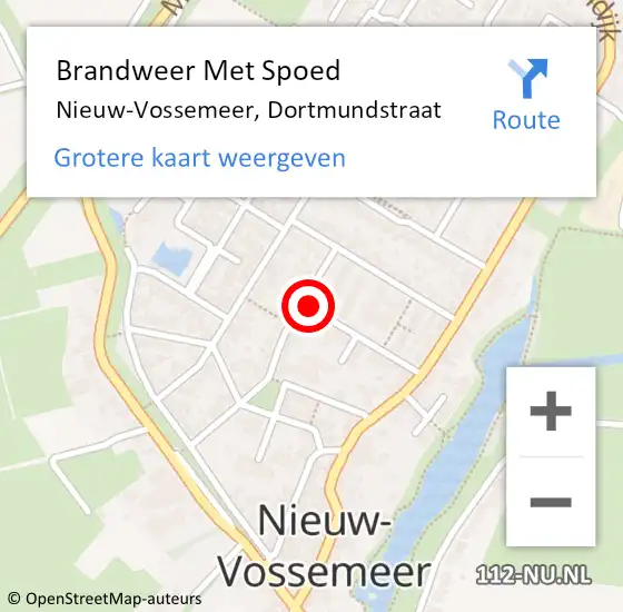 Locatie op kaart van de 112 melding: Brandweer Met Spoed Naar Nieuw-Vossemeer, Dortmundstraat op 25 juli 2015 13:35