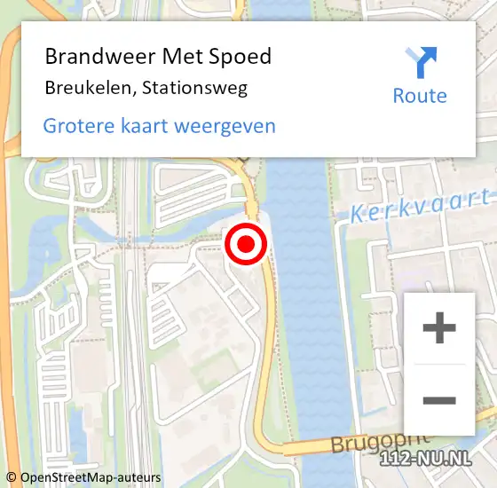 Locatie op kaart van de 112 melding: Brandweer Met Spoed Naar Breukelen, Stationsweg op 25 juli 2015 13:38