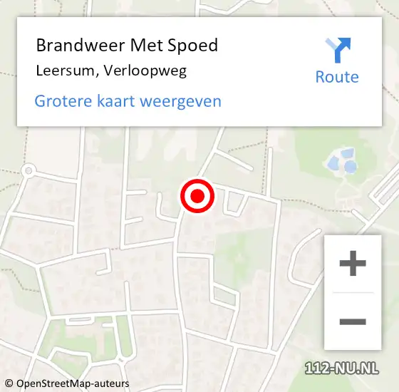 Locatie op kaart van de 112 melding: Brandweer Met Spoed Naar Leersum, Verloopweg op 25 juli 2015 13:41