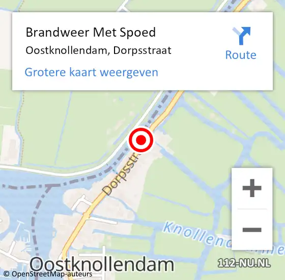 Locatie op kaart van de 112 melding: Brandweer Met Spoed Naar Oostknollendam, Dorpsstraat op 25 juli 2015 13:59