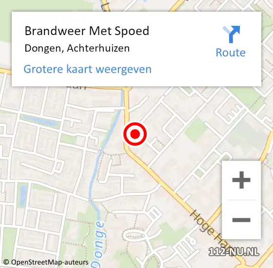 Locatie op kaart van de 112 melding: Brandweer Met Spoed Naar Dongen, Achterhuizen op 25 juli 2015 14:16