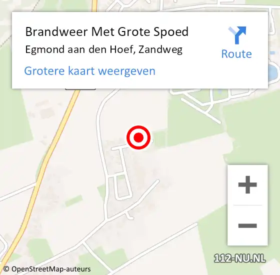 Locatie op kaart van de 112 melding: Brandweer Met Grote Spoed Naar Egmond aan den Hoef, Zandweg op 25 juli 2015 14:23