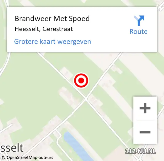 Locatie op kaart van de 112 melding: Brandweer Met Spoed Naar Heesselt, Gerestraat op 25 juli 2015 14:23