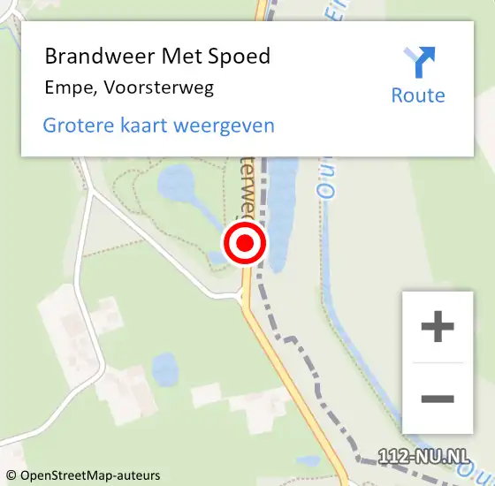 Locatie op kaart van de 112 melding: Brandweer Met Spoed Naar Empe, Voorsterweg op 25 juli 2015 14:25