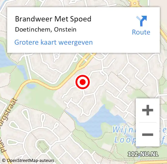 Locatie op kaart van de 112 melding: Brandweer Met Spoed Naar Doetinchem, Onstein op 25 juli 2015 14:27