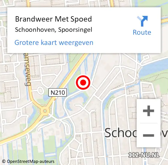 Locatie op kaart van de 112 melding: Brandweer Met Spoed Naar Schoonhoven, Spoorsingel op 25 juli 2015 14:39