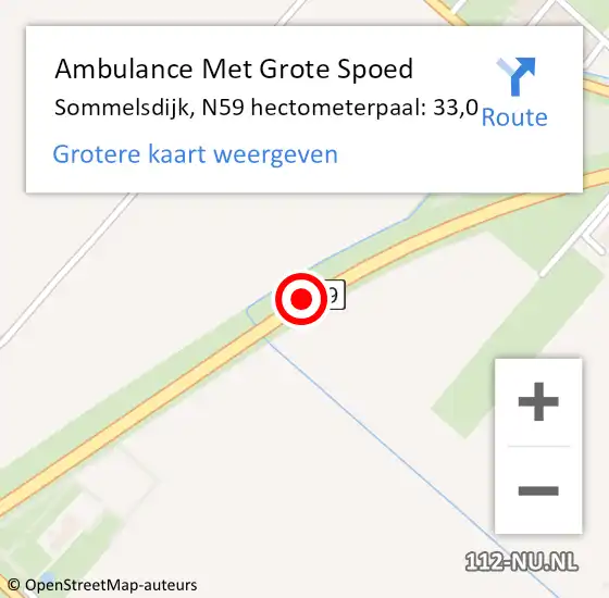 Locatie op kaart van de 112 melding: Ambulance Met Grote Spoed Naar Sommelsdijk, N59 op 25 juli 2015 14:53