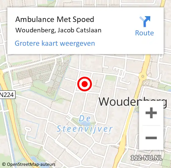 Locatie op kaart van de 112 melding: Ambulance Met Spoed Naar Woudenberg, Jacob Catslaan op 25 juli 2015 15:00