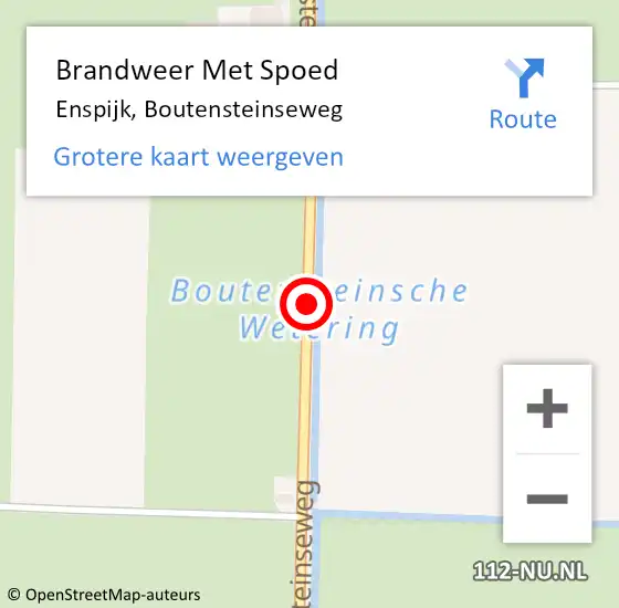 Locatie op kaart van de 112 melding: Brandweer Met Spoed Naar Enspijk, Boutensteinseweg op 25 juli 2015 15:00