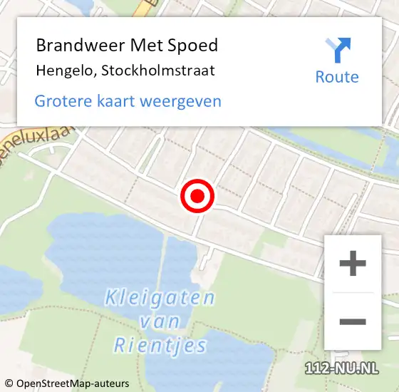 Locatie op kaart van de 112 melding: Brandweer Met Spoed Naar Hengelo, Stockholmstraat op 25 juli 2015 15:06