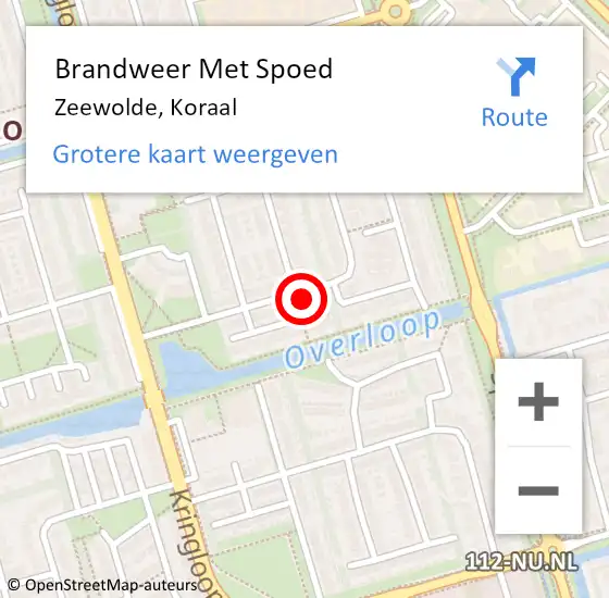 Locatie op kaart van de 112 melding: Brandweer Met Spoed Naar Zeewolde, Koraal op 25 juli 2015 15:07