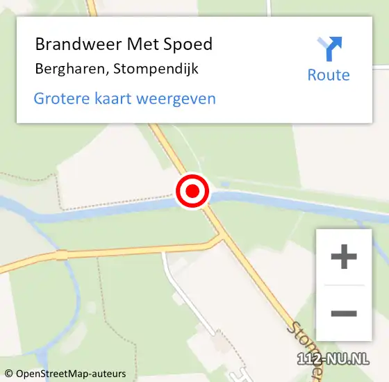 Locatie op kaart van de 112 melding: Brandweer Met Spoed Naar Bergharen, Stompendijk op 25 juli 2015 15:07