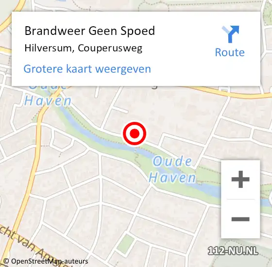 Locatie op kaart van de 112 melding: Brandweer Geen Spoed Naar Hilversum, Couperusweg op 25 juli 2015 15:13